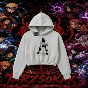 Shikamaru Nara Naruto Anime Karakter Kadın Crop Kapşonlu Sweatshirt Beyaz