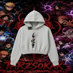 Shikamaru Nara Naruto Anime Karakter Kadın Crop Kapşonlu Sweatshirt Beyaz