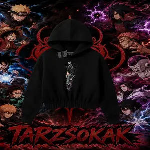Shikamaru Nara Naruto Anime Karakter Kadın Crop Kapşonlu Sweatshirt Beyaz