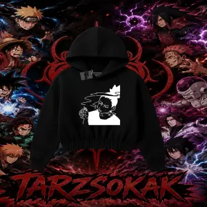 Shikamaru Nara Naruto Anime Karakter Kadın Crop Kapşonlu Sweatshirt Beyaz