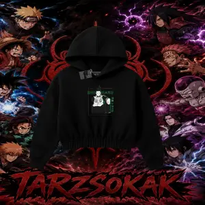 Shikamaru Nara Naruto Anime Karakter Kadın Crop Kapşonlu Sweatshirt Beyaz