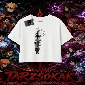 Shikamaru Nara Naruto Anime Karakter Kadın Crop Tişört Beyaz