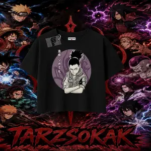 Shikamaru Nara Naruto Anime Karakter Kadın Crop Tişört Beyaz