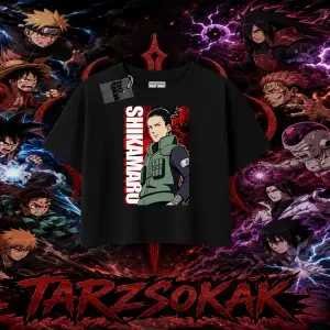 Shikamaru Nara Naruto Anime Karakter Kadın Crop Tişört Beyaz