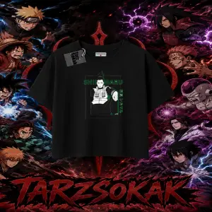 Shikamaru Nara Naruto Anime Karakter Kadın Crop Tişört Beyaz