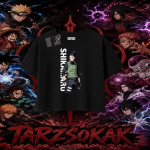 Shikamaru Nara Naruto Anime Karakter Kadın Crop Tişört Beyaz