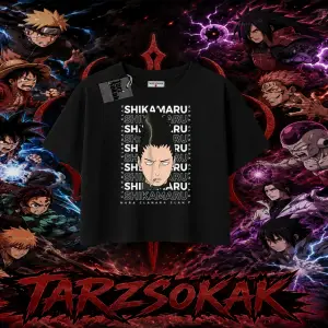 Shikamaru Nara Naruto Anime Karakter Kadın Crop Tişört Beyaz