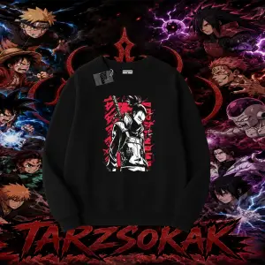 Shikamaru Nara Naruto Anime Karakter Oversize Unisex Bisiklet Yaka Sweatshirt Beyaz