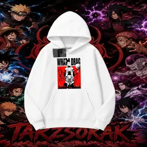 Shikamaru Nara Naruto Anime Karakter Oversize Unisex Kapşonlu Sweatshirt Beyaz