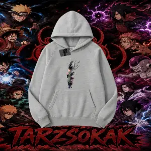 Shikamaru Nara Naruto Anime Karakter Oversize Unisex Kapşonlu Sweatshirt Beyaz