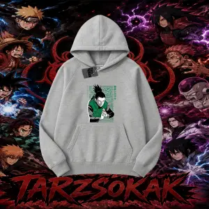 Shikamaru Nara Naruto Anime Karakter Oversize Unisex Kapşonlu Sweatshirt Beyaz