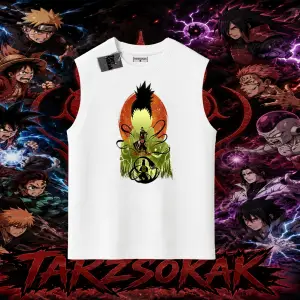 Shikamaru Nara Naruto Anime Karakter Oversize Unisex Kolsuz Tişört Beyaz
