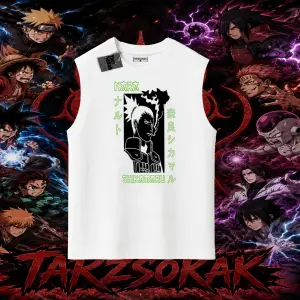 Shikamaru Nara Naruto Anime Karakter Oversize Unisex Kolsuz Tişört Beyaz