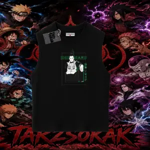 Shikamaru Nara Naruto Anime Karakter Oversize Unisex Kolsuz Tişört Beyaz