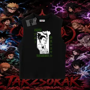 Shikamaru Nara Naruto Anime Karakter Oversize Unisex Kolsuz Tişört Beyaz