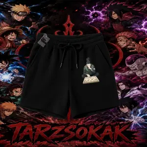 Shikamaru Nara Naruto Anime Karakter Unisex Şort Beyaz