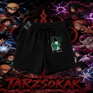 Shikamaru Nara Naruto Anime Karakter Unisex Şort Beyaz