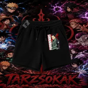 Shikamaru Nara Naruto Anime Karakter Unisex Şort Beyaz