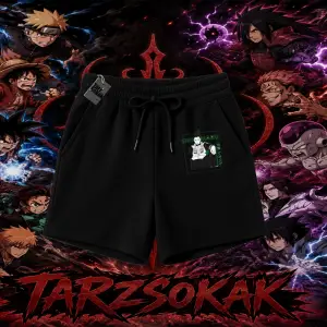 Shikamaru Nara Naruto Anime Karakter Unisex Şort Beyaz
