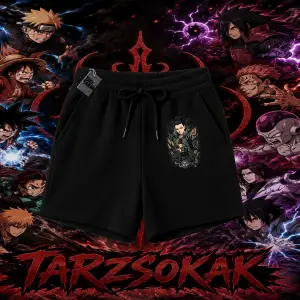 Shikamaru Nara Naruto Anime Karakter Unisex Şort Beyaz