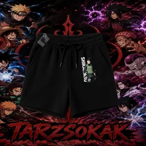 Shikamaru Nara Naruto Anime Karakter Unisex Şort Beyaz