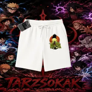 Shikamaru Nara Naruto Anime Karakter Unisex Şort Beyaz