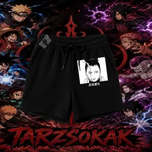 Shikamaru Nara Naruto Anime Karakter Unisex Şort Beyaz