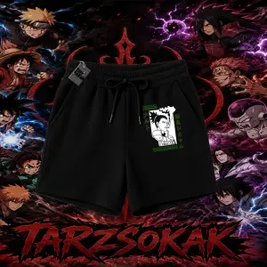 Shikamaru Nara Naruto Anime Karakter Unisex Şort Beyaz