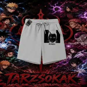 Shikamaru Nara Naruto Anime Karakter Unisex Şort Beyaz