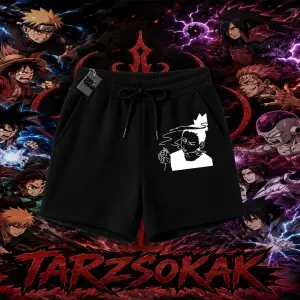 Shikamaru Nara Naruto Anime Karakter Unisex Şort Beyaz