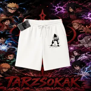 Shikamaru Nara Naruto Anime Karakter Unisex Şort Beyaz