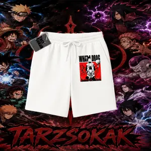 Shikamaru Nara Naruto Anime Karakter Unisex Şort Beyaz