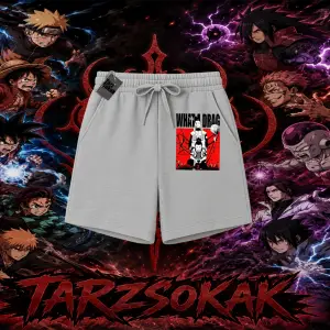 Shikamaru Nara Naruto Anime Karakter Unisex Şort Beyaz