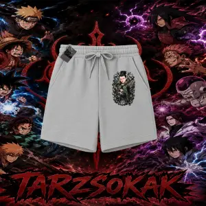 Shikamaru Nara Naruto Anime Karakter Unisex Şort Beyaz
