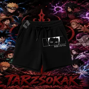 Shikamaru Nara Naruto Anime Karakter Unisex Şort Beyaz