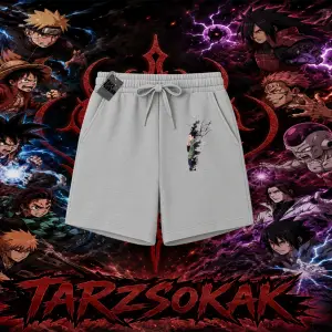 Shikamaru Nara Naruto Anime Karakter Unisex Şort Beyaz