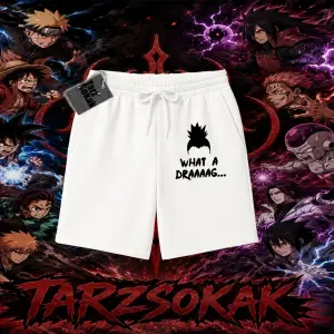 Shikamaru Nara Naruto Anime Karakter Unisex Şort Beyaz