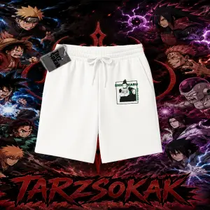 Shikamaru Nara Naruto Anime Karakter Unisex Şort Beyaz