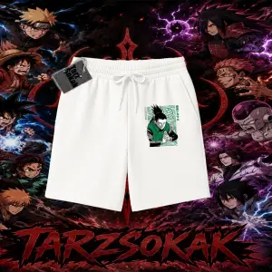 Shikamaru Nara Naruto Anime Karakter Unisex Şort Beyaz