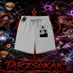 Shikamaru Nara Naruto Anime Karakter Unisex Şort Beyaz