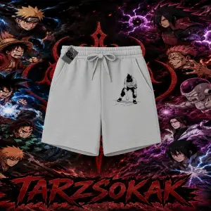 Shikamaru Nara Naruto Anime Karakter Unisex Şort Beyaz