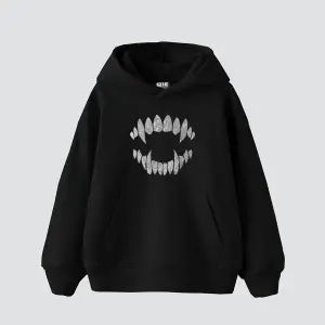 Shining Teeth Baskılı Oversize Unisex Premium Beyaz