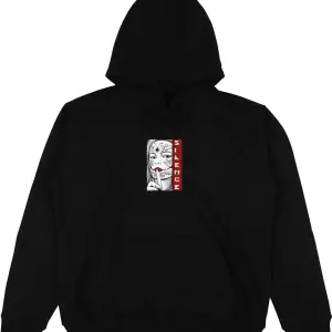 Silence Siyah Oversize Unisex Kapüşonlu Sweatshirt Hoodie