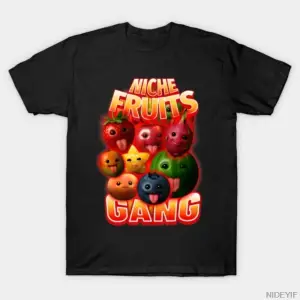Silly Ai Fruits Gen Z Brainrot Niche Fruits Gang Erkek Kadın Tişörtü %100 Pamuk Tişörtler Kıs
