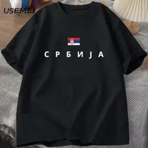 Sırbistan bayrağı T-shirt erkekler pamuk kısa kollu Tshirt erkek T shirt grafik Tees üst yaz 2824