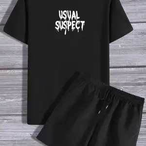 Sırt Baskılı Şort T-shirt Eşofman Takımı