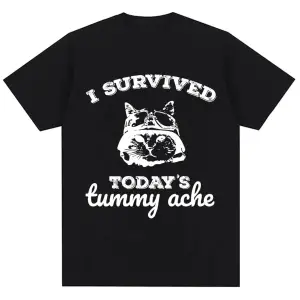 Siyah Bin Yard Bakış Kedi Komik Meme Mizah Tarzı Vintage li T Kad