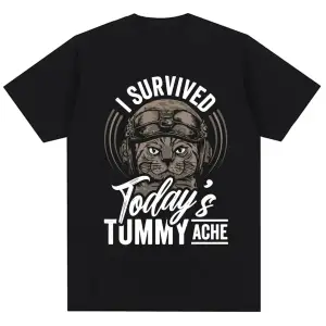 Siyah Bin Yard Bakış Kedi Komik Meme Mizah Tarzı Vintage li T Kad