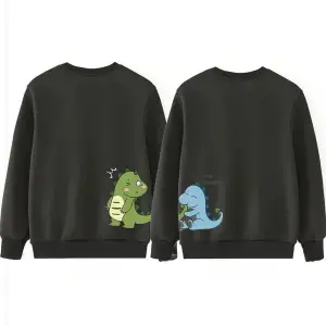 Siyah Biskilet Yaka Sweatshirt Çift Sevgili Kombinleri Couple Clothing