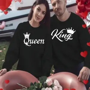 Siyah Biskilet Yaka Sweatshirt Çift Sevgili Kombinleri Couple Clothing